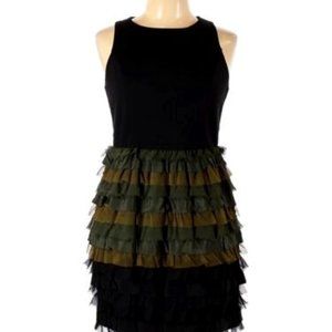 Twelve Layers Black Olive Green Dress